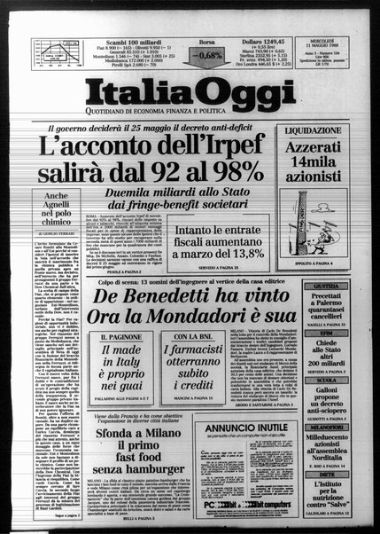 Italia oggi : quotidiano di economia finanza e politica